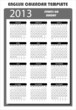 2013 Calendar Template - Starts on Sunday