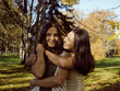 mature mother with daughter outside