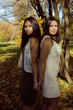 mature mother with daughter outside