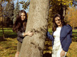 mature mother with daughter outside