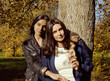 mature mother with daughter outside