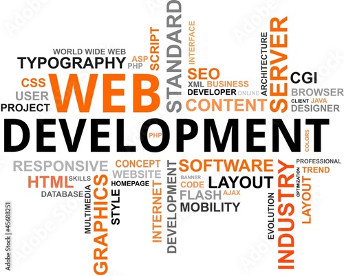 Vector: word cloud - web development word cloud - web development