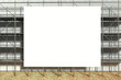 3d scaffolding and blank advertising billboard