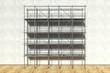 3d scaffolding and renovated wall