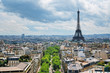 View of Eiffel Tower from the Arch of Triumph.
