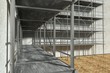 3d scaffolding and renovated wall