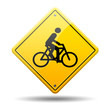 Ilustración: Señal amarilla ciclista Señal amarilla ciclista