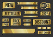 Golden labels and ribbons