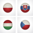 Vector flags of countries as fabric badges