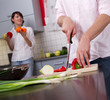 Happy young couple in the kitchen