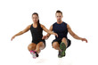 Photo: Cople doing one leg squat Cople doing one leg squat