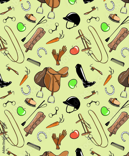 Vector: horse tack pattern horse tack pattern