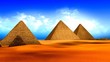 Egyptian pyramids with vivid color.