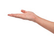 Open palm hand gesture of male hand
