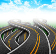 City Travel Roads in Clouds
