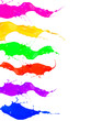 Colored splashes on white background 