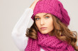 Photo: beautiful woman in winter hat beautiful woman in winter hat