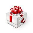 Geschenkbox mit roter Schleife