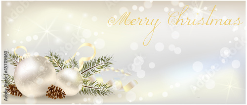 Vector: Christmas banner with decoration Christmas banner with decoration