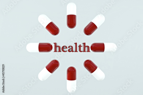 Illustration: health concept illustration with pills health concept illustration with pills