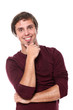 Young and handsome guy over white background