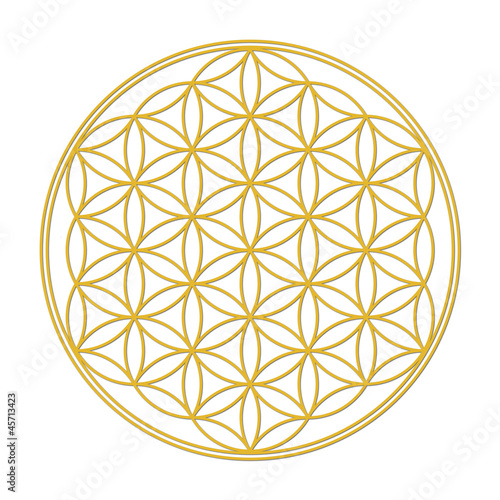 Illustration: Blume des Lebens Gold mit Schatten Blume des Lebens Gold mit Schatten