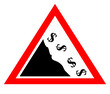 Falling dollar currency concept sign