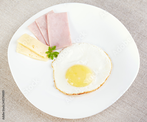 Photo: Fried eggs with cheese and ham Fried eggs with cheese and ham