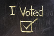 Vote written on blackboard