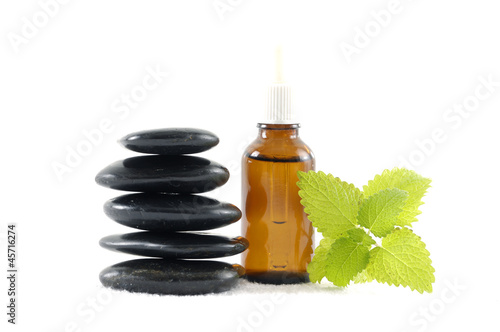 Photo: aroma therapy- essential oil and stones, mint aroma therapy- essential oil and stones, mint