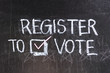 Vote written on blackboard