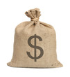 Bag with dollars.