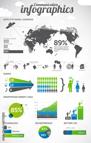 Vector: communication information graphics - infographics communication information graphics - infographics
