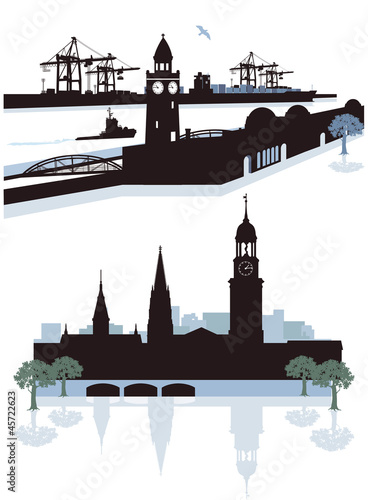 Vector: Hamburg Silhouette Hamburg Silhouette