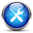 Werkzeug Button Blau ( Schraubenzieher - Schraubenschlüssel)