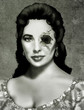 Retrato de zombie vintage en blanco y negro