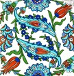 Floral pattern on old Turkish tiles