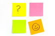 Photo: Haftnotizen mit Fragezeichen und Smilie Haftnotizen mit Fragezeichen und Smilie