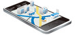 smart phone with 3D map