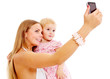 Self-portrait of mother and daughter