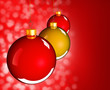 Christmas baubles balls in golden red