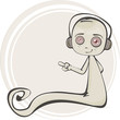 Cartoon illustration of a cute ghost