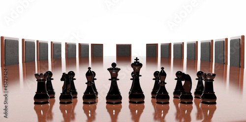 Photo: Business conference table with chess game Business conference table with chess game