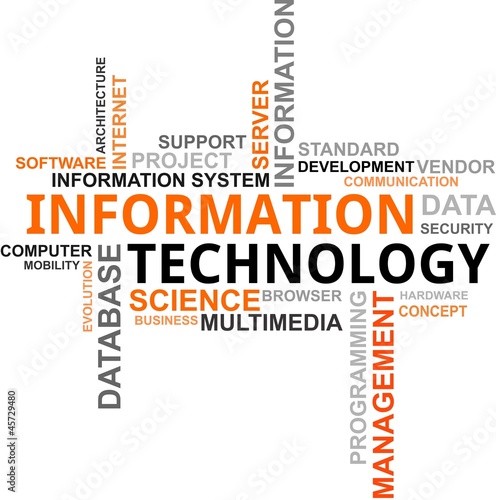 Vector: word cloud - information technology word cloud - information technology