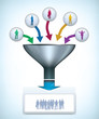 Funnel presentation template with space for different elements