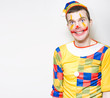 Crazy Male Birthday Party Clown With Funny Smile