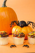 Halloween Cupcakes with Spiders