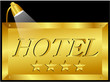 Schild - Hotel 4 Sterne in Gold mit Beleuchtung