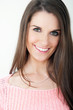 model in coral top