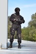 guarding VIPs, special forces policeman with the gun on the roof